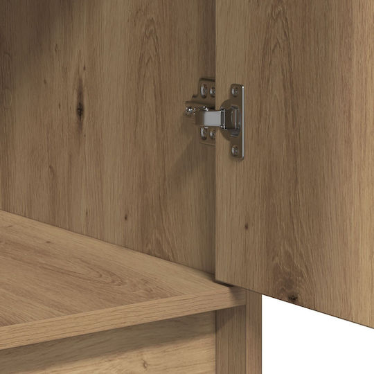 Floor-standing Bedroom Makeup Table Wooden Oak Processed Wood with Mirror 78.5x41x135cm