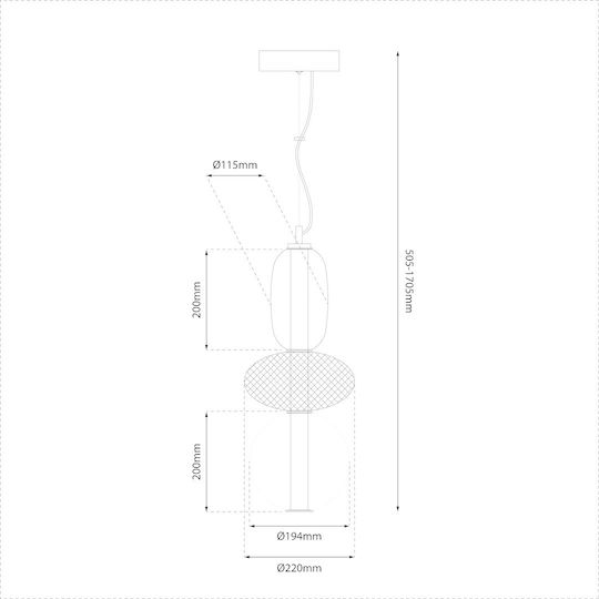 Eko Light Κρεμαστό Φωτιστικό Μαύρο LED