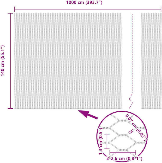 vidaXL Wire Fencing Galvanized with PVC Coating Set Gray 1.4x10m