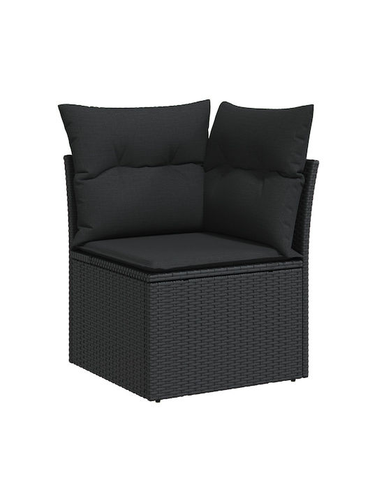 Garten- und Outdoor-Möbelsets Wohnzimmer Typsatz 7 Stück Schwarz mit Kissen