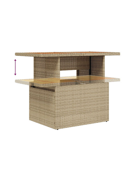 Garten- und Outdoor-Möbelsets Typsatz Wohnzimmer 9 Stück Beige mit Kissen