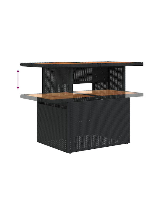 Garten- und Outdoor-Möbelsets Wohnzimmer Typsatz 7 Stück Schwarz mit Kissen