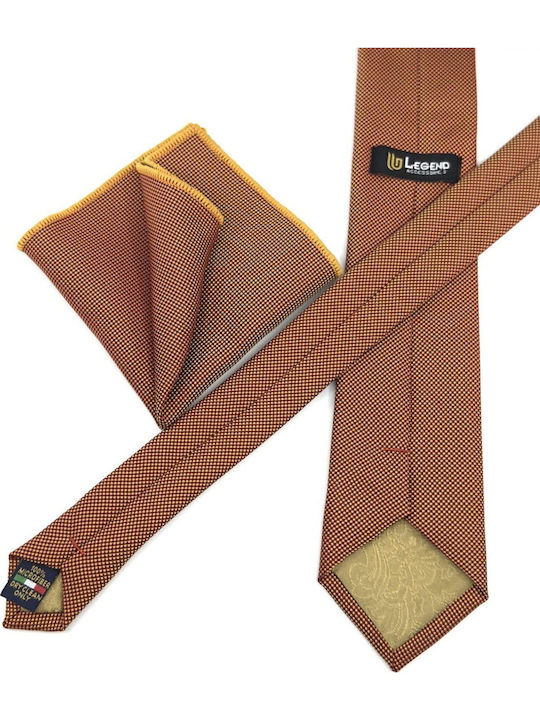 Legend Accessories Men's Tie Set Printed in Orange Color