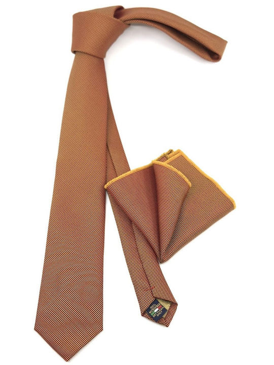 Legend Accessories Men's Tie Set Printed in Orange Color