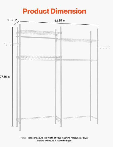 Vevor An der Wand montiert Badezimmerregal Metallisch Weiß