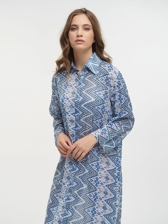 Ble Resort Collection Кафтан За Плаж Галаксио Цвят с Златисти Детайли