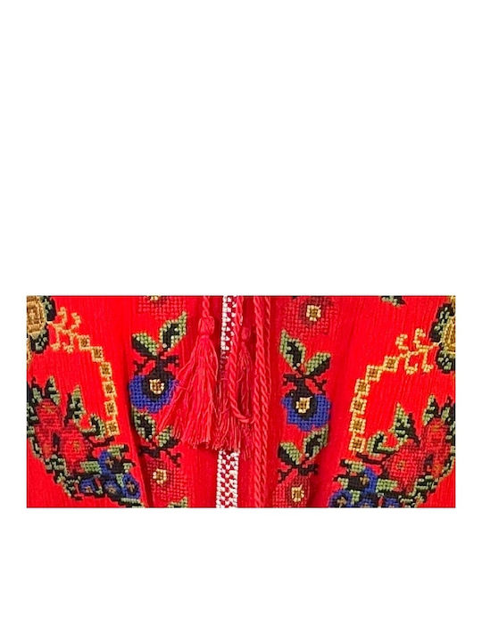 Sommer Midi Damenkleid Rot