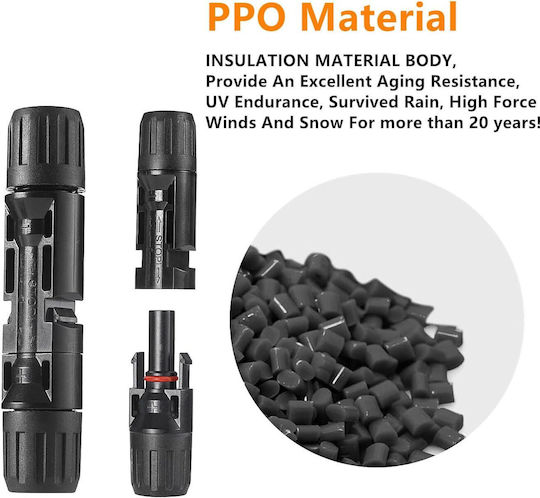 Set de Sertizare Onuvio Cabluri Panouri Solare 2.5mm 4mm 6mm Unealtă de Sertizare 10 Conectori Mc4 Masculin-feminin 2 Chei de Etanșare Geantă de Depozitare