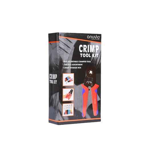 Onuvio Electric Cable Crimping Kit Ferrules Self-adjusting Crimping Tool Automatic Return 0.25-10mm 1300 Terminal Pins