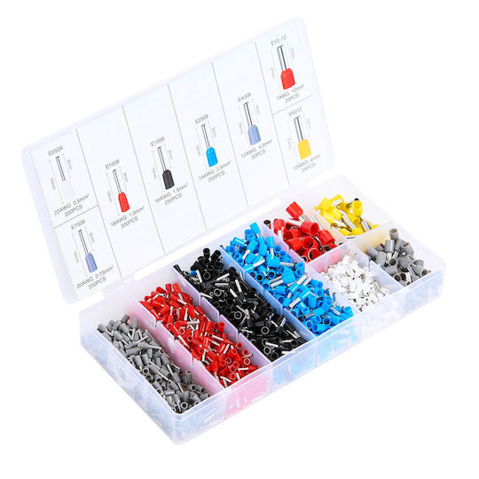 Onuvio Electric Cable Crimping Kit Ferrules Self-adjusting Crimping Tool Automatic Return 0.25-10mm 1300 Terminal Pins