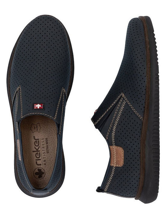 Leder Herren Freizeitschuhe Blau