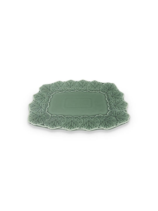 &Klevering Servierplatte Rechteckig Keramik Grün 32.8x25.2cm 1Stück
