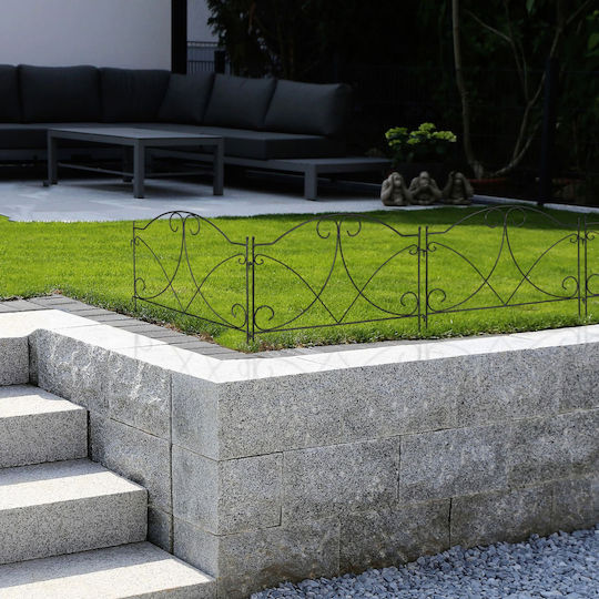 Pachet 6 Flori Decorative de Grădină din Metal pentru Bordură 43 X 55 X 1 Cm