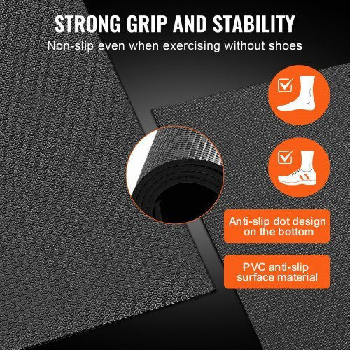 Vevor Exercise Mat Black with Carry Strap (213.36x152.4cm)