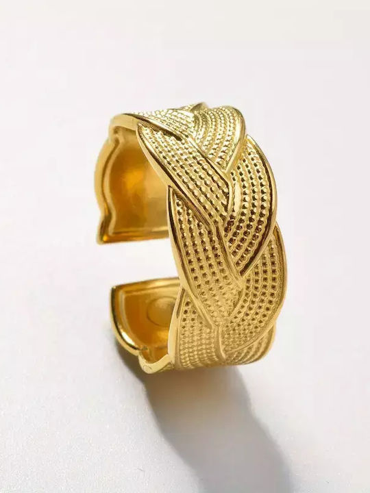 Set Rings made of Steel Gold Plated