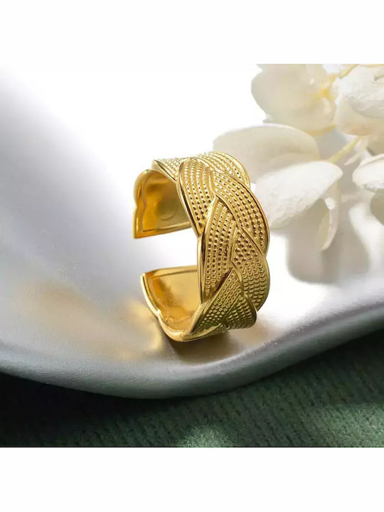 Set Rings made of Steel Gold Plated