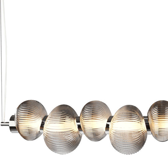 Eko Light Κρεμαστό Φωτιστικό Ασημί LED με Θερμό Λευκό Φως
