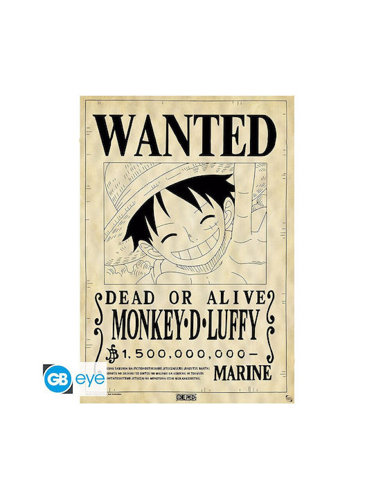 One Piece Parchment Poster Wanted Luffy
