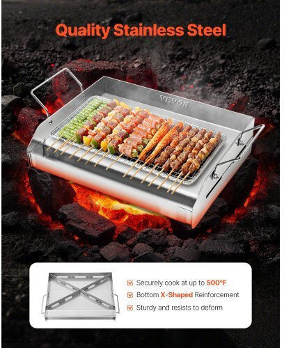 Vevor Tabletop Electric Grill Smooth Plate Inox 42.5cmx27cmcm