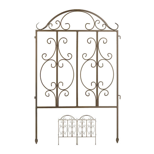 Gard Garden Decorativ 3 Piese Din Metal 98 X 190.5 X 2.5 Cm Bronz