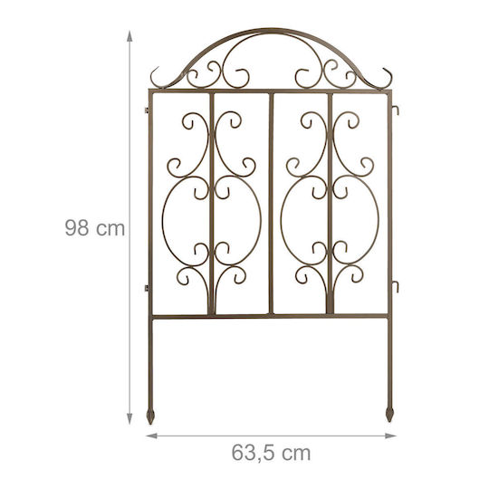 Gard Garden Decorativ 3 Piese Din Metal 98 X 190.5 X 2.5 Cm Bronz