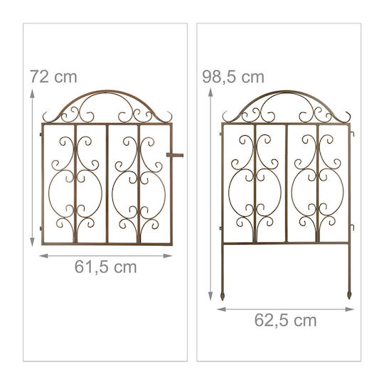 Gard Gard Decorativ din Oțel 3 Bucăți 98.5 X 185 X 2.5 Cm Bronz