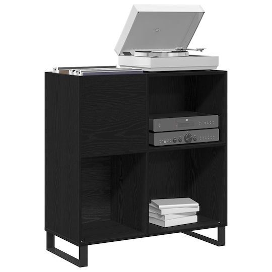 Vidaxl Record Cabinet Black Beech 84.5 x 38 x 90 cm Engineered Wood