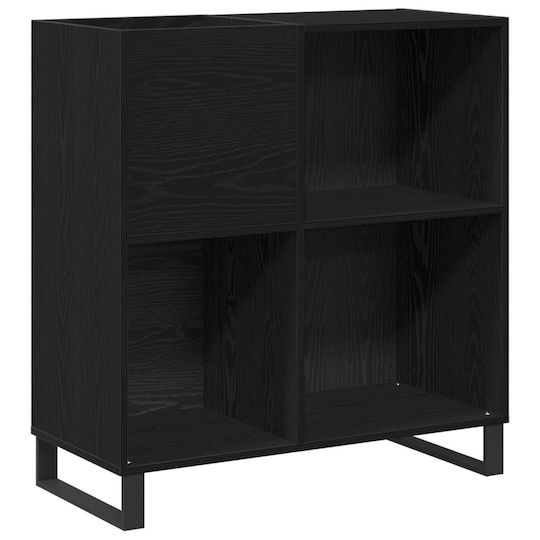 Vidaxl Record Cabinet Black Beech 84.5 x 38 x 90 cm Engineered Wood