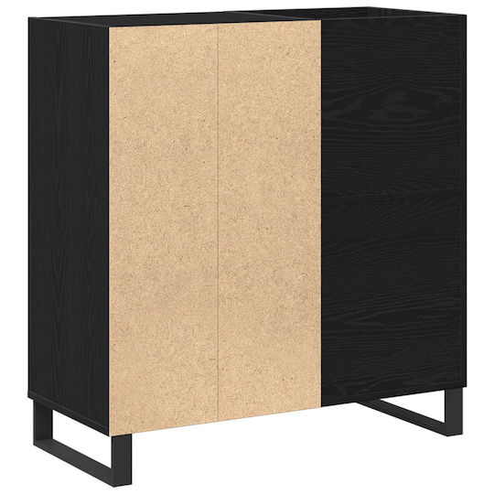 Vidaxl Record Cabinet Black Beech 84.5 x 38 x 90 cm Engineered Wood