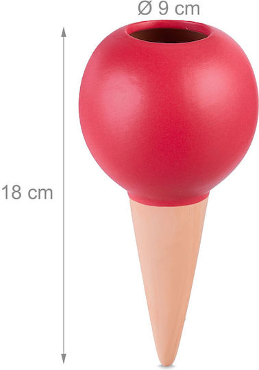 Set aus 4 Ton-Bewässerungskegeln Pflanzen Relaxdays Tropfer Mehrfarbig