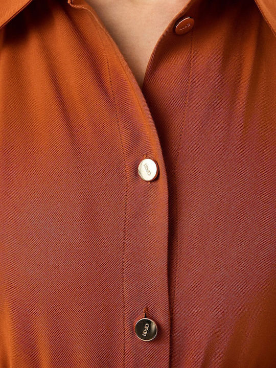 Abito Summer Midi Shirt Dress Dress Orange