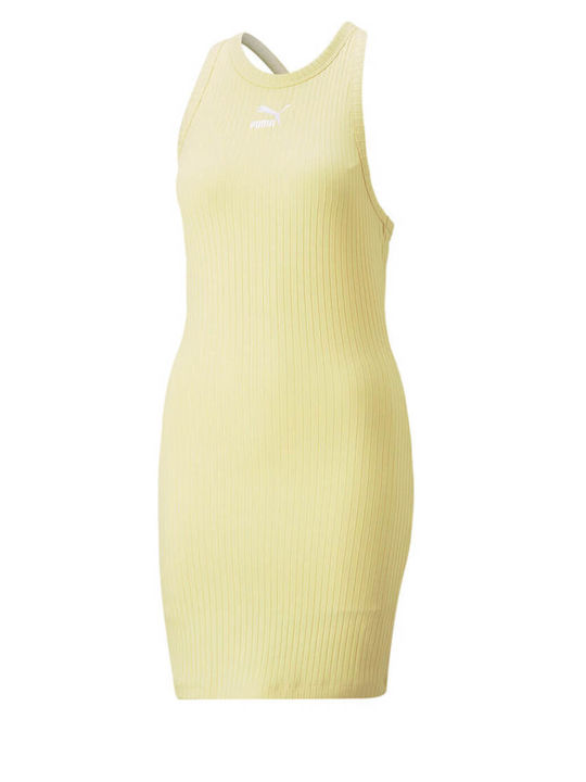 Classics Sommer Mini Sportliches Ärmelloses Kleid Gelb
