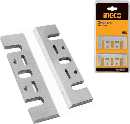 Σετ 2 Λεπίδες Hss Πλάνη 82x29x3mm Ingco