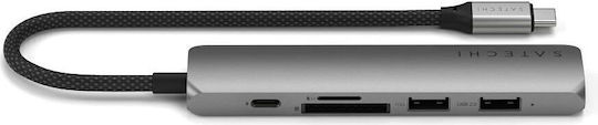 Satechi ST-P6SM USB-A / USB-C Docking Station με HDMI 4K PD Γκρι