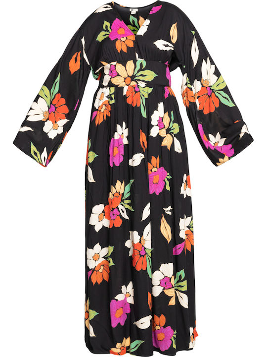 Night Bloom Summer Maxi Dress Black
