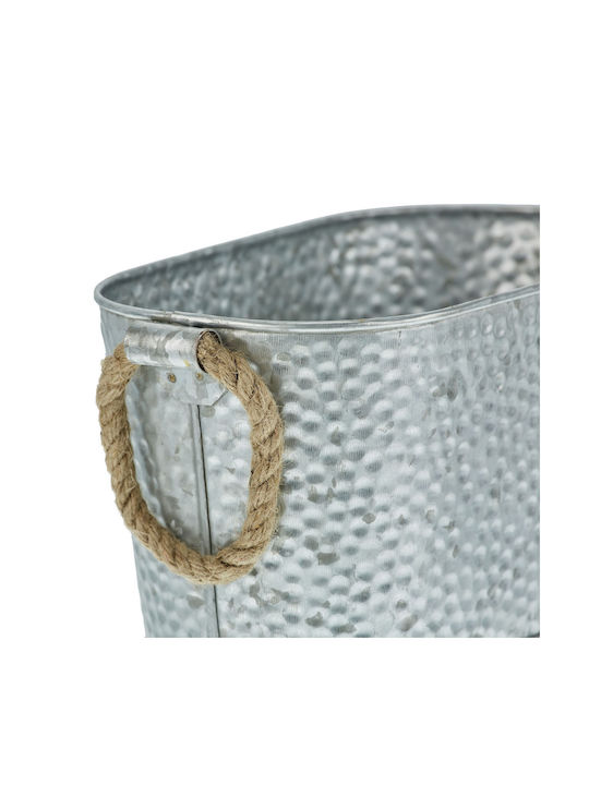 Set 2 Ghivece Decorative cu Mâner Argintiu Maro