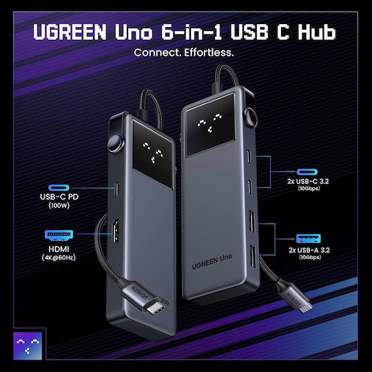 Ugreen CM888 USB-C Docking Station with HDMI 4K PD Black