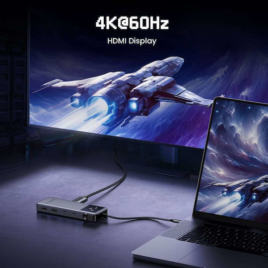 Ugreen CM888 USB-C Docking Station with HDMI 4K PD Black