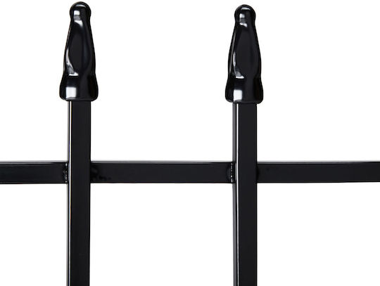 Set 4 Granițe Decorative din Metal pentru Grădină Flori 45.5 X 57.5 X 2.5 Cm Negru