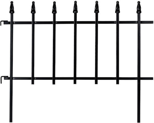 Set 4 Granițe Decorative din Metal pentru Grădină Flori 45.5 X 57.5 X 2.5 Cm Negru