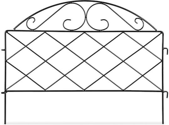 Set 4 Borduri Decorative Metalice pentru Grădină Flori 40 X 54.5 X 1 Cm Negru
