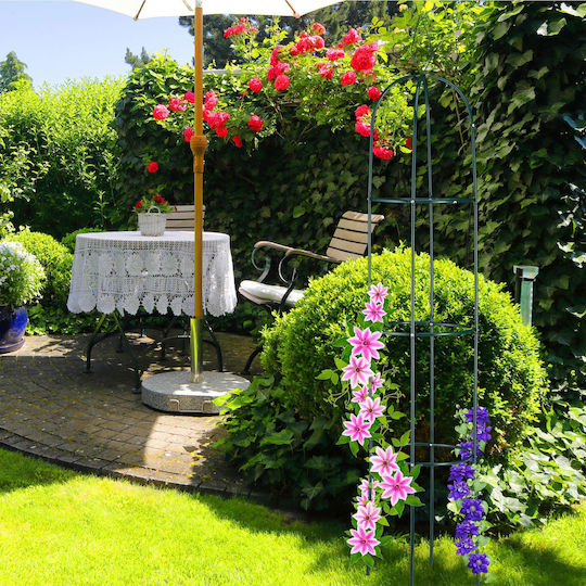 Garden Flower Support Obelisk 200 X 40 Cm Dark Green Relaxdays