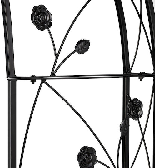 Arcadă Metalică pentru Grădină Flori Cățărătoare Negru Dimensiuni 256 X 39 X 72 Cm Relaxdays