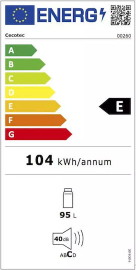 Cecotec Mini Bar 95lt Υ89.3xΠ48.7xΒ59.2εκ. Μαύρο Icebox