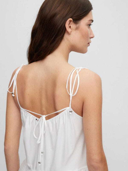 Sommer Midi Kleid Weiß