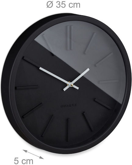 Modern Wall Clock Black and White Design Dimensions 5 x 35 cm Relaxdays