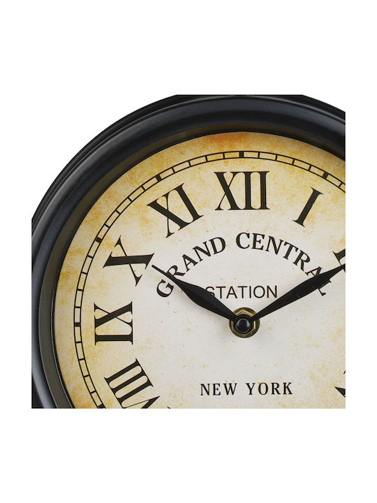 Retro Wall Clock Double-sided Roman Numerals 33 X 34 X 10 Cm Black