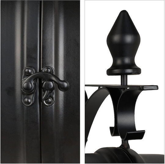 Ceas de Perete Retro cu Două Fețe Cifre Romane 33 X 34 X 10 Cm Negru