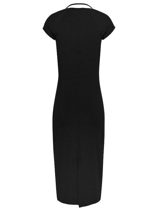 Summer Midi Knitted Black Dress