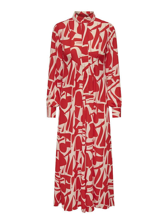 Life Maxi Σεμιζιέ Φόρεμα Flame Scar Red
